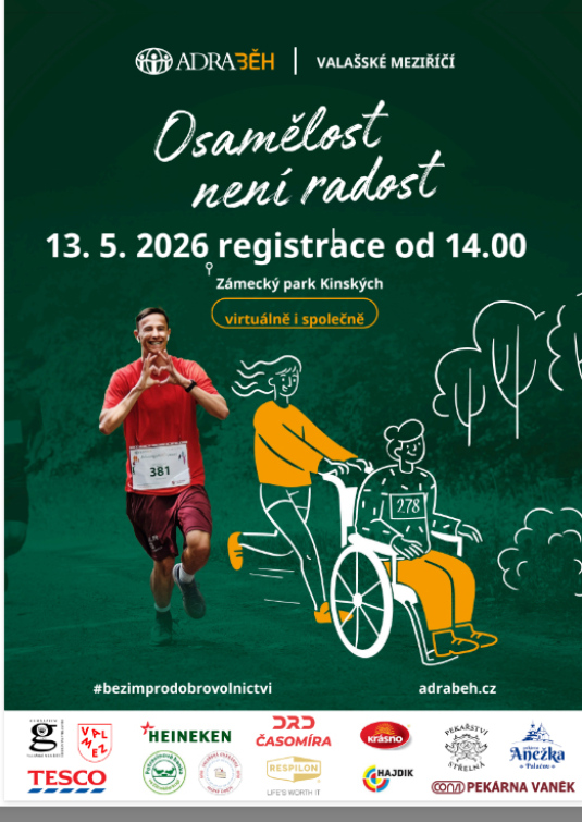 Běh, který má smysl: ADRAběh ve Valašském Meziříčí podpoří dobrovolnictví