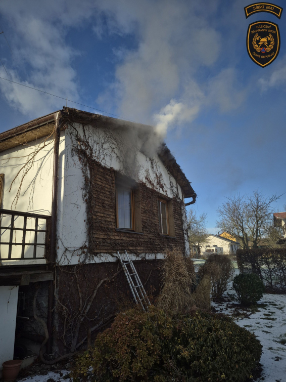 Požár rodinného domu v Krhové 