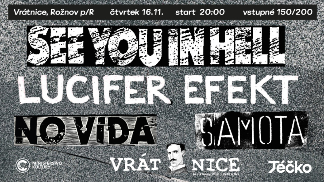 Koncert čtyř punkových a hardcore kapel ve Vrátnici