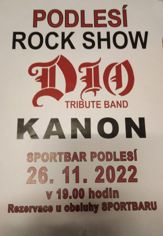 Sportbar v Podlesí: Koncert KANON + DIO Tribute Band 