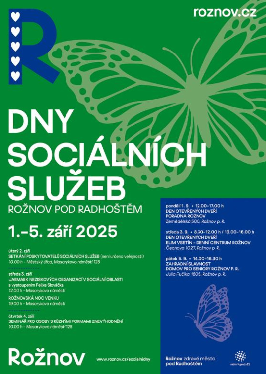 Dny sociálních služeb 2025 v Rožnově p. R. nabídnou zajímavý program
