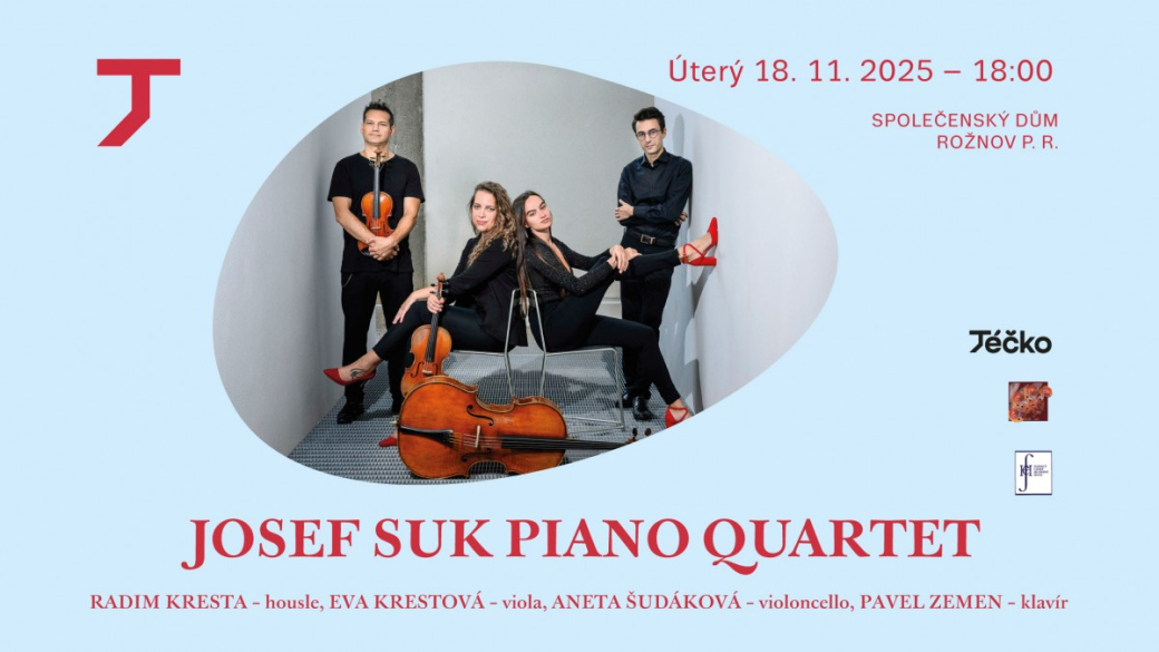Koncert vážné hudby Josef Suk Piano Quartet ve Společenském domě