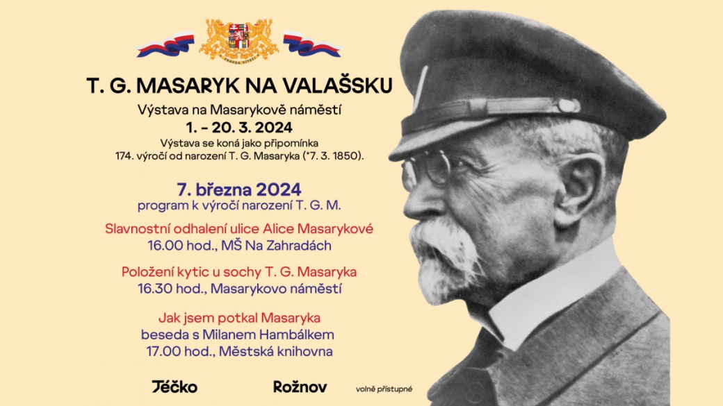 Výstava na Masarykově náměstí. k 174. výročí od narození T. G. Masaryka 