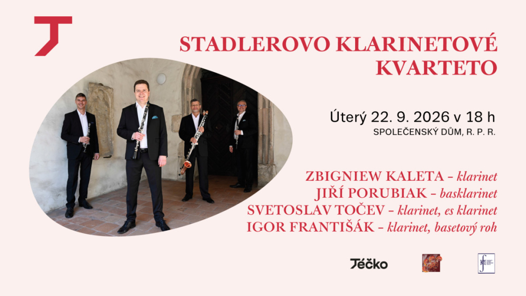 Společenský dům přivítá Stadlerovo klarinetové kvarteto