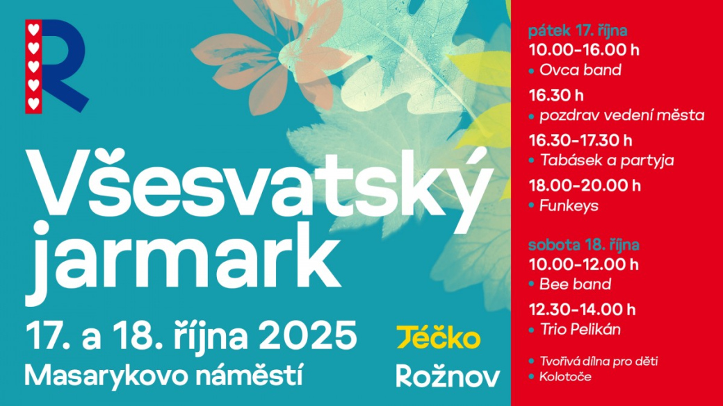 Všesvatský jarmark: Tradiční podzimní jarmark na rožnovském náměstí