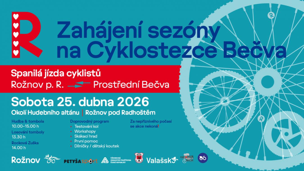 Rožnov zahájí cyklistickou sezónu: Park ožije sportem, zábavou i programem pro rodiny