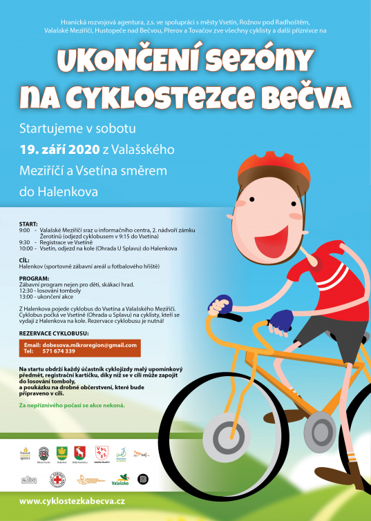 Ukončení sezony na Cyklostezce Bečva se koná v sobotu 19. září