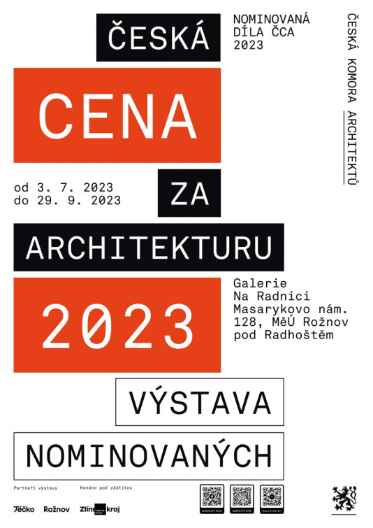 Česká cena za architekturu 2023. Výstava nominovaných děl.