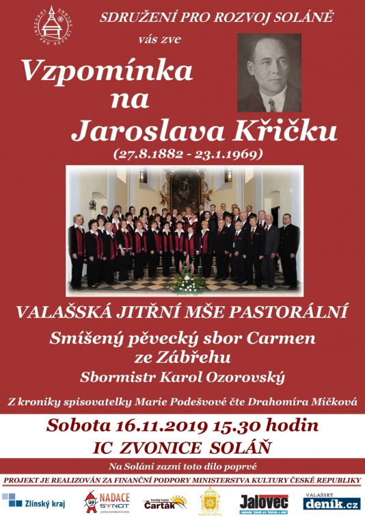 Koncert pro skladatele Jaroslava Křičku  ve Zvonici na Soláni