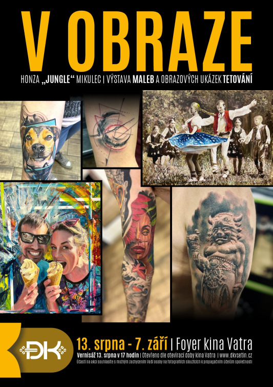 Obrazy mimo kůži – Honza „Jungle“ Mikulec vystaví svá výtvarná díla ve Vatře