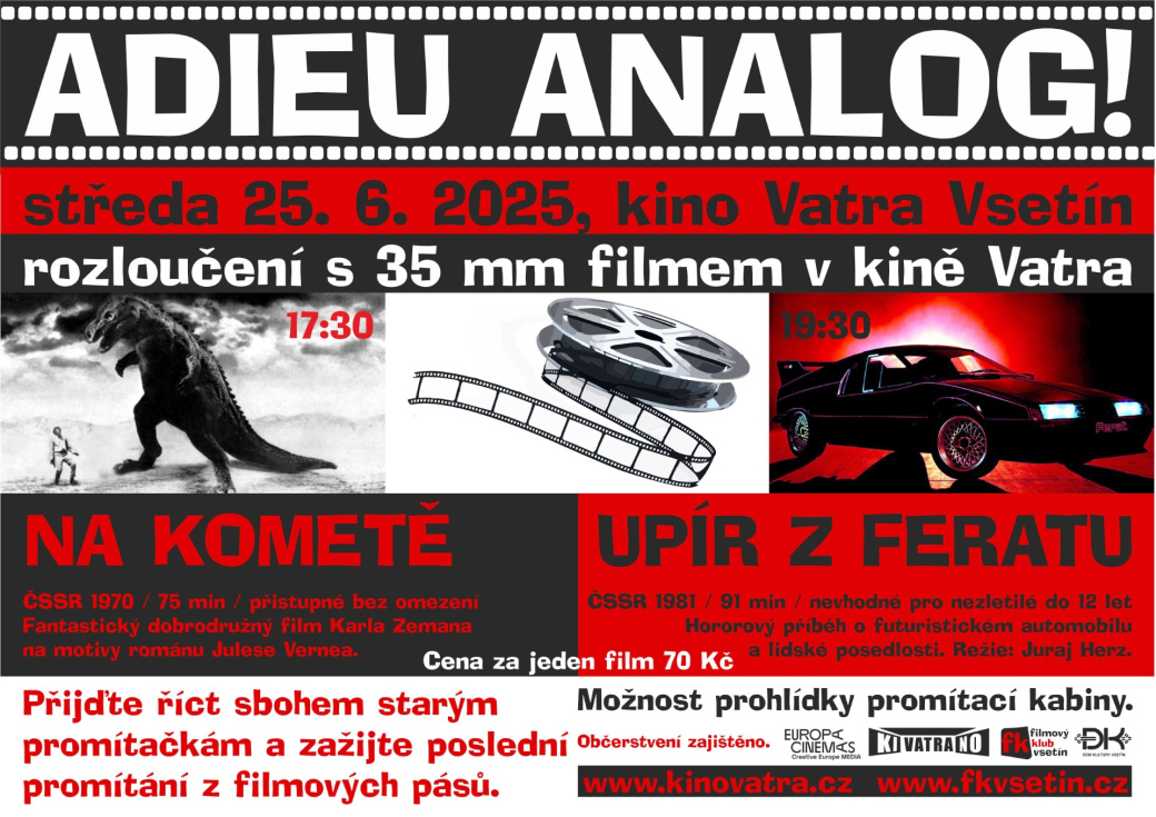 Adieu analog! Kino Vatra se rozloučí s 35mm filmem