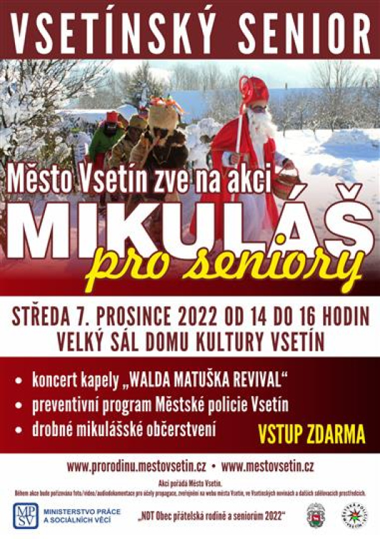 Dnes proběhne mikulášská nadílka pro seniory