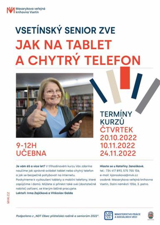 Vsetínský senior zve na kurz: Jak na tablet a chytrý telefon