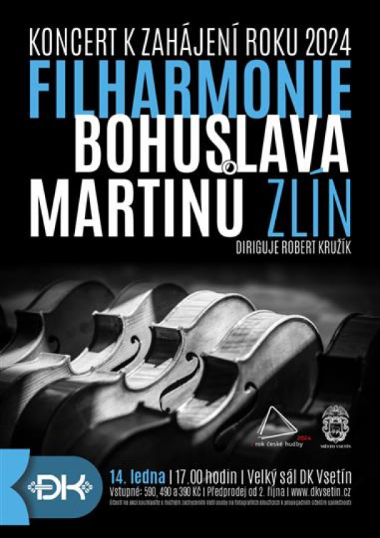 Koncert k zahájení roku 2024 bude patřit dílu Bedřicha Smetany v podání Zlínské filharmonie Bohuslava Martinů