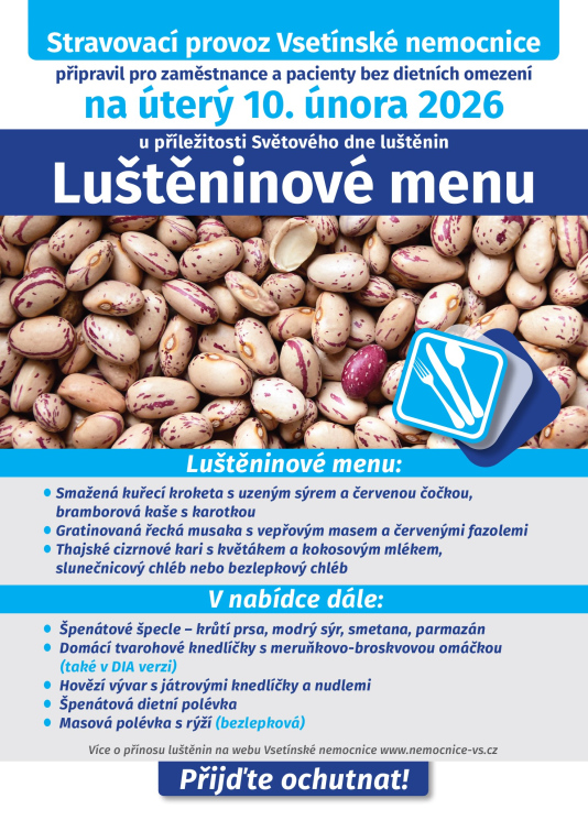 Vsetínská nemocnice oslavila Světový den luštěnin pestrým menu