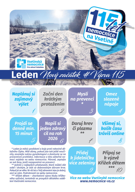 Výročí inspirovalo Vsetínskou nemocnici k Výzvě 115