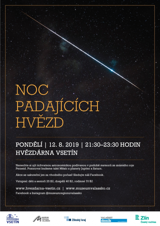 Hvězdárna Vsetín zve na Noc padajících hvězd