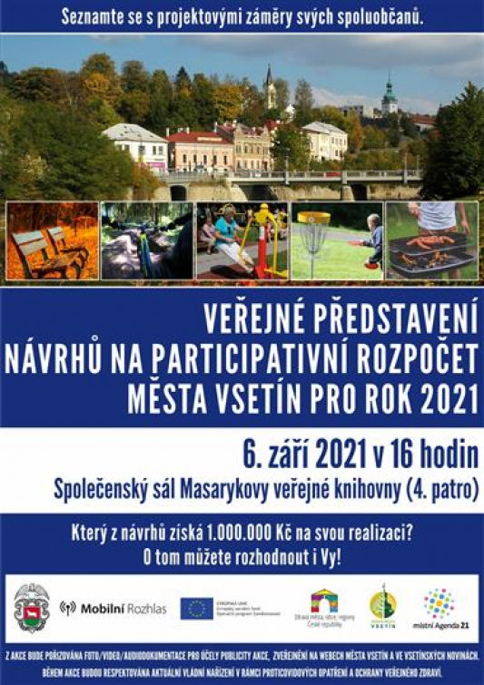 Participativní rozpočet „Vsetín podle nás“: Vybírat se bude z 10 navržených projektů