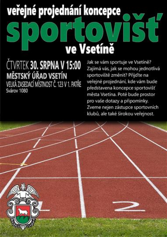 Přijďte na veřejné projednání koncepce sportovišť