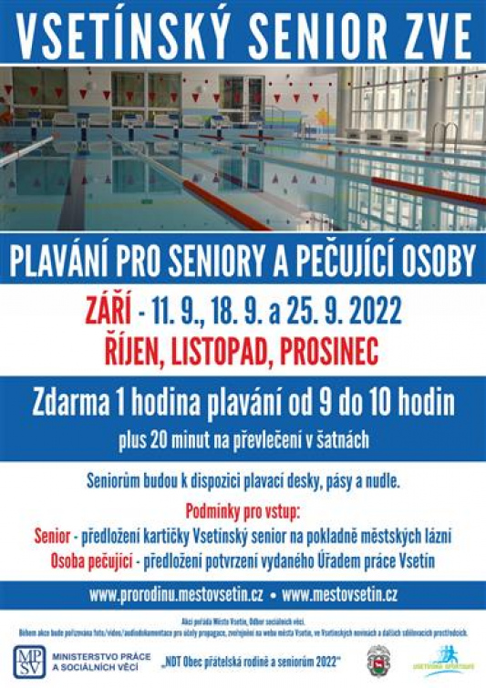 Vsetínský senior zve na pravidelné nedělní plavání do městských lázní