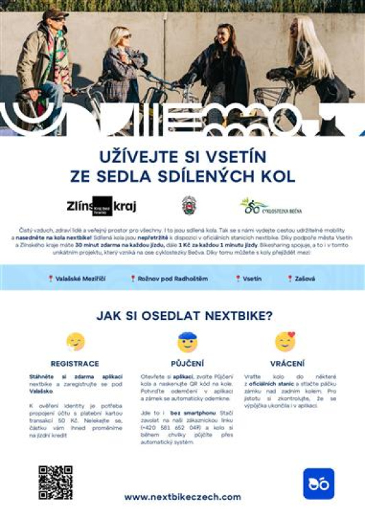 Vsetín spouští sdílená kola