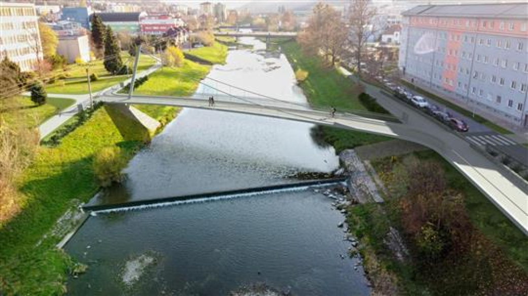 Začíná stavba nové lávky přes Bečvu u průmyslovky