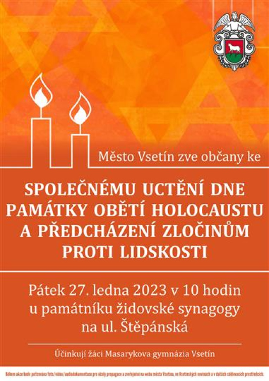 Vsetín uctí památku obětí holocaustu