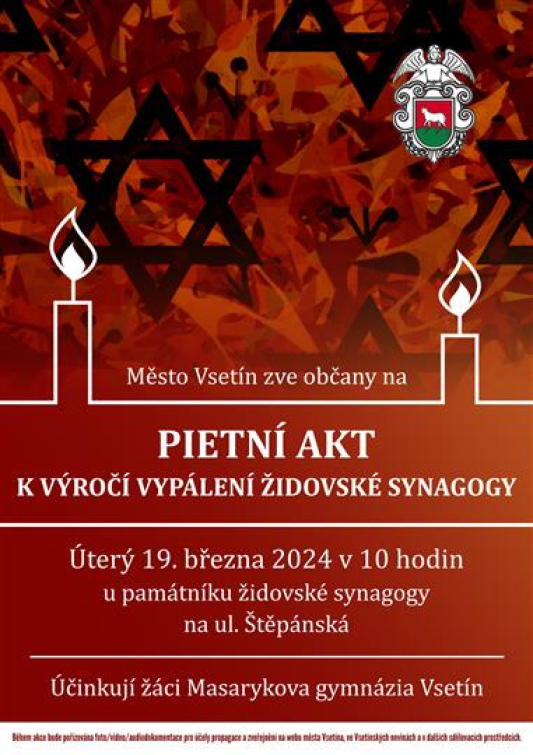 Vsetín si připomene výročí vypálení židovské synagogy