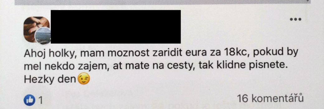 Nabízela eura za 18 korun. Podvedla i vás? Volejte 158 