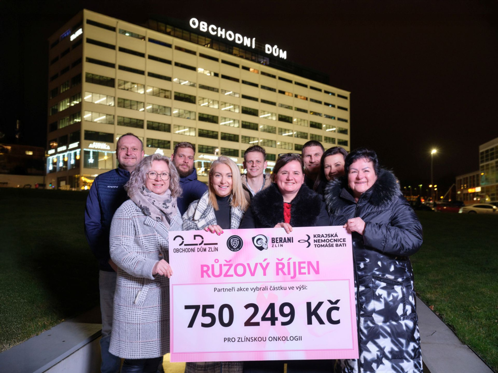 Růžový říjen vynesl statisíce pro zlínskou onkologii