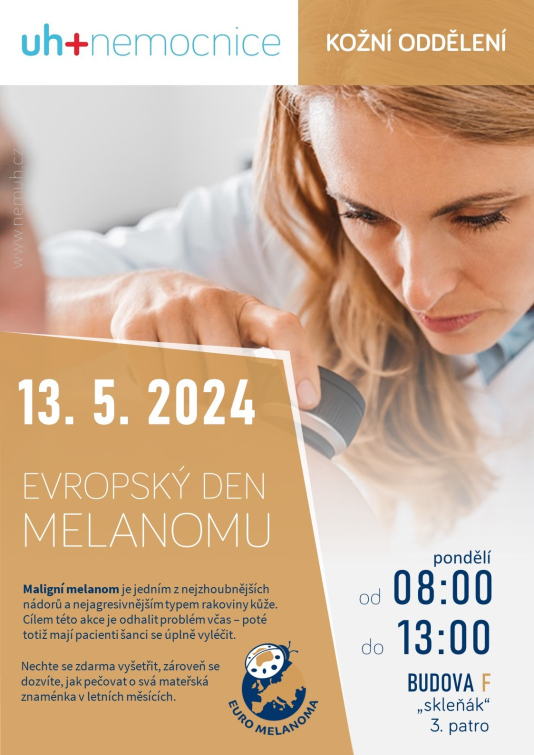 Uherskohradišťská nemocnice podpoří Evropský den melanomu preventivní akcí