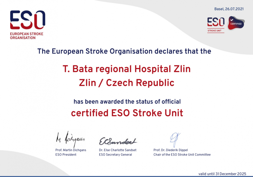 Zlínská nemocnice obdržela prestižní evropský certifikát 