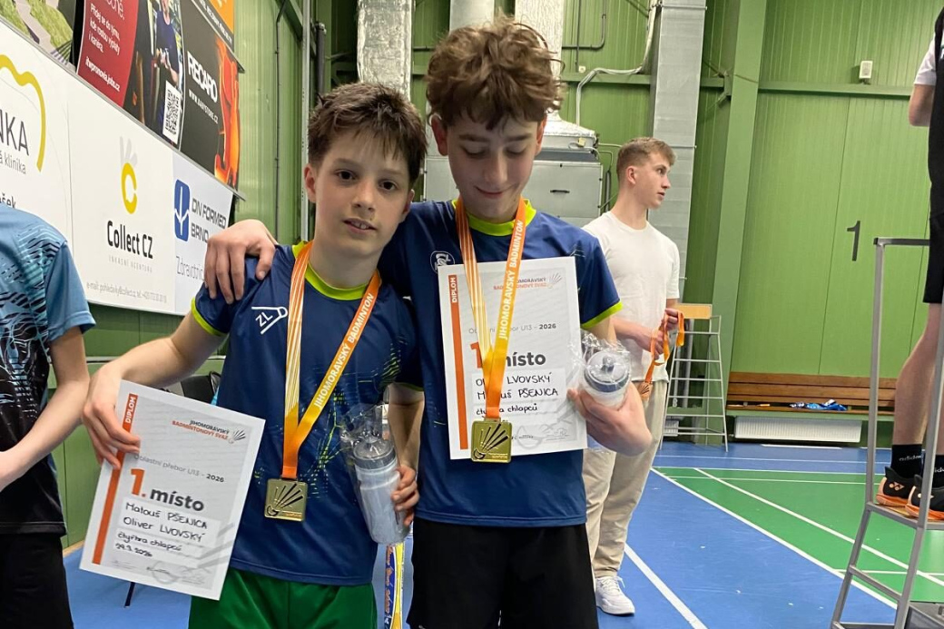 Pořádný cinkot medailí pro zlínské mladé badmintonisty