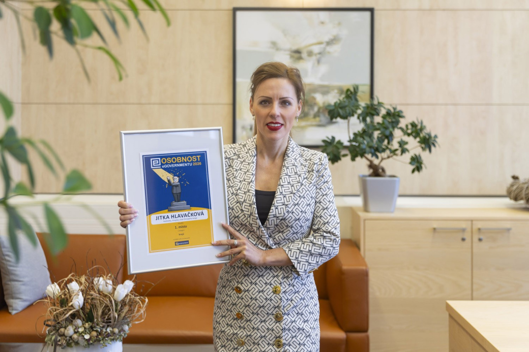 Ředitelka krajského úřadu Jitka Hlavačková byla oceněna za přínos k digitalizaci veřejné správy