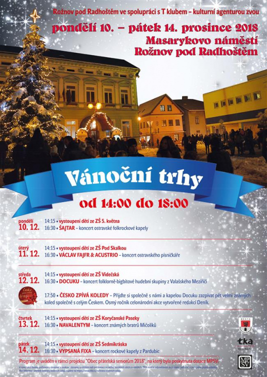 V Rožnově začaly vánoční trhy