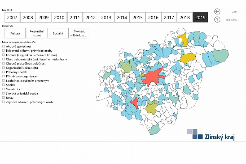 Rozklikávací rozpočet kraje i mapa dotací dostaly novou podobu