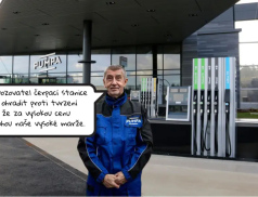 „Pokrytectví na druhou.“ Pumpař Babiš káže ostatním zlevňovat, na čerpačce v Průhonicích si mastí kapsu