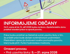 Oprava lávky u Společenského domu si vyžádá dočasné omezení provozu