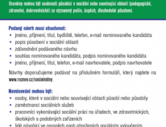 Nominujte na ocenění osobnost sociální oblasti