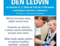 Den ledvin: vyšetření i apel na prevenci