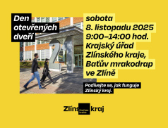 Krajský úřad a Zlínský kraj zvou 8. listopadu na den otevřených dveří