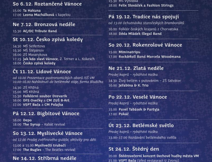 Mikulášský jarmark s koncertem a nadílkou zahájí program Vánoc ve Valmezu