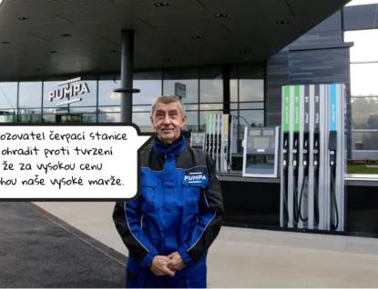 „Pokrytectví na druhou.“ Pumpař Babiš káže ostatním zlevňovat, na čerpačce v Průhonicích si mastí kapsu