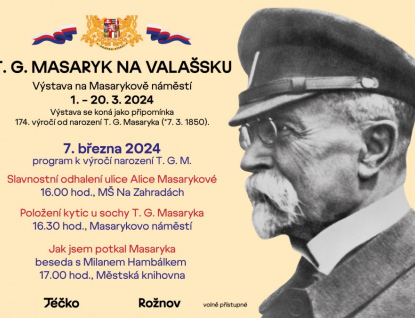 Výstava na Masarykově náměstí. k 174. výročí od narození T. G. Masaryka 