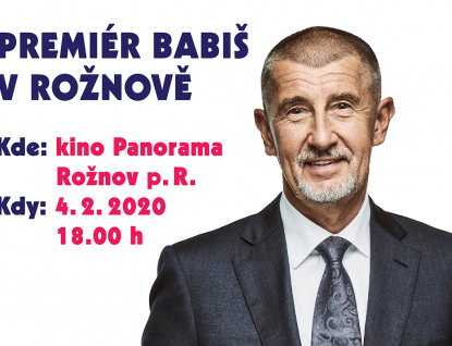 Premiér Andrej Babiš poprvé navštíví Rožnov pod Radhoštěm