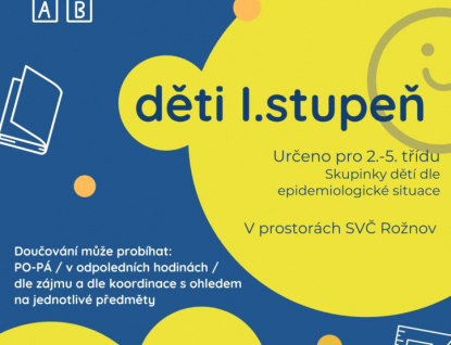 Středisko volného času nabízí doučování dětem I. a II. stupně základní školy