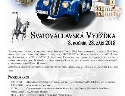 Svatováclavská vyjížďka historických vozidel se zastaví i u zámku Lešná