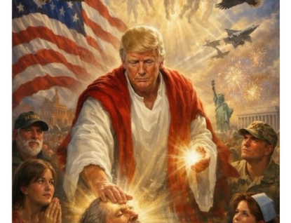 Trump se po kritice papeže pasoval do role Ježíše. Zveřejněný obrázek pobouřil internet