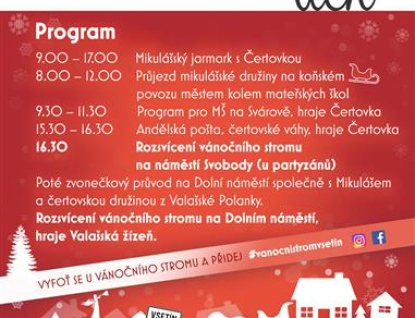 Mikulášský den oživí centrum Vsetína. Letos opět s jarmarkem, zvonečkovým průvodem i čertovskou družinou