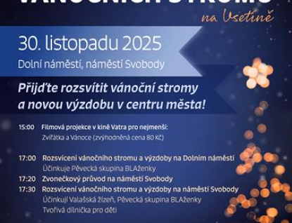 Advent začne ve Vsetíně rozsvícením nové vánoční výzdoby centra města